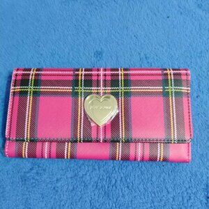 Betsey Johnson Red and Black Plaid Wallet NWOT